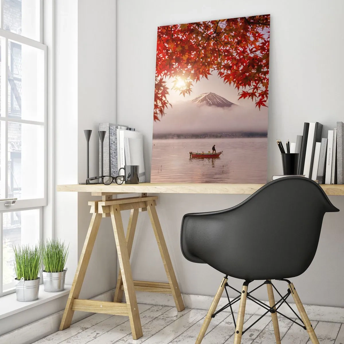 Quadro em vidro - No clima japonês - 50x70 cm