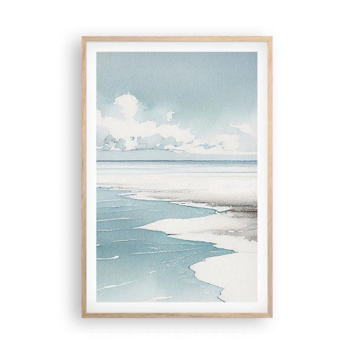 Pôster com moldura de carvalho claro - Maré suave - 61x91 cm