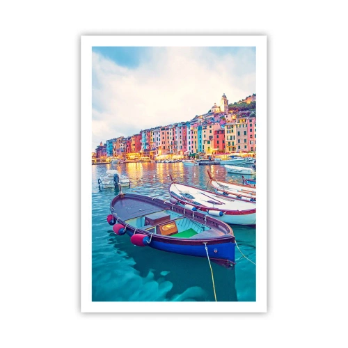 Pôster - Uma noite colorida no porto - 61x91 cm