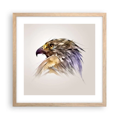 Pôster com moldura de carvalho claro - Retrato de um guerreiro - 40x40 cm