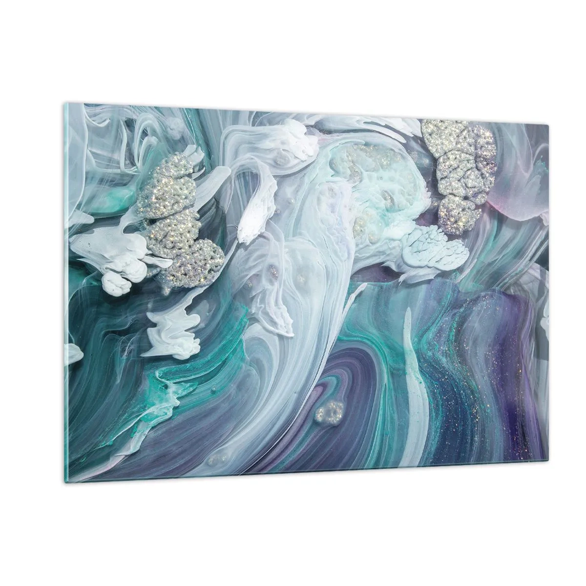 Quadro em vidro - Correntes de azul - 120x80 cm