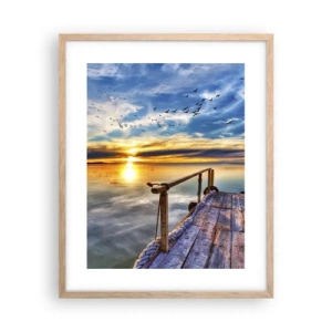 Pôster com moldura de carvalho claro - O vento descansa - 40x50 cm