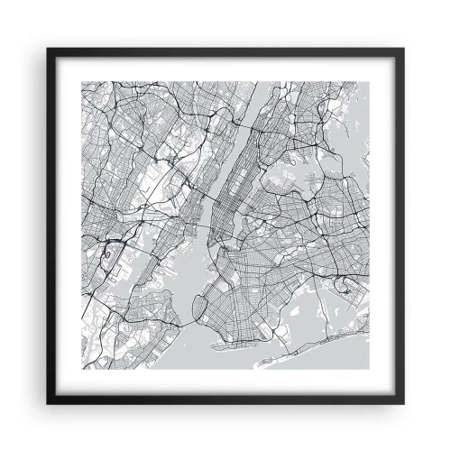 Pôster com moldura preta - Anatomia de uma metrópole - 50x50 cm