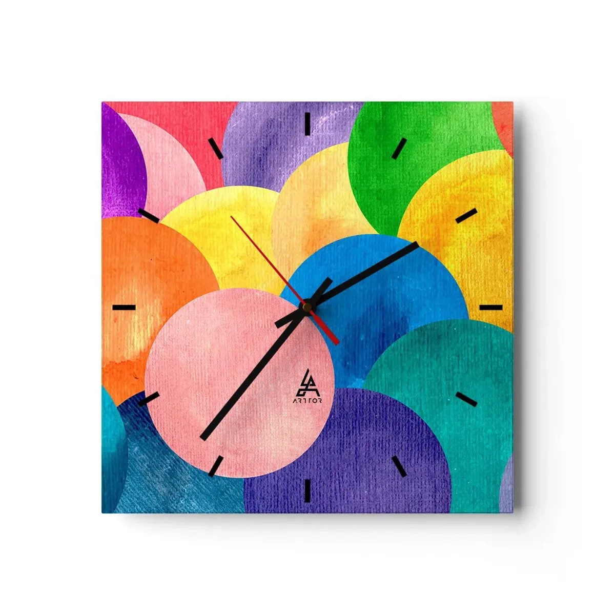 Relógio de parede - Relógio em vidro - A plenitude original da vida - 30x30 cm