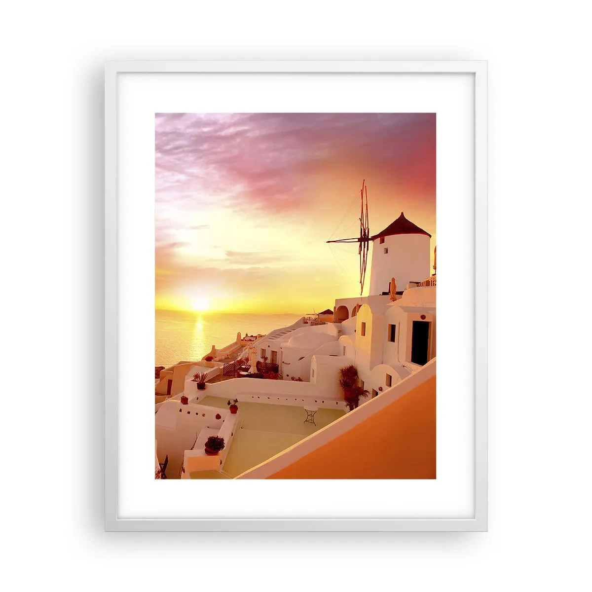 Pôster em moldura branca - Derreter em branco e ouro - 40x50 cm