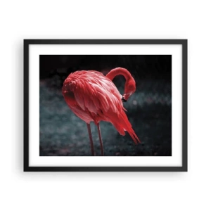 Pôster com moldura preta - Poema carmesim da natureza - 50x40 cm