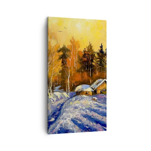 Quadro em tela - Impressão de inverno ao sol - 45x80 cm