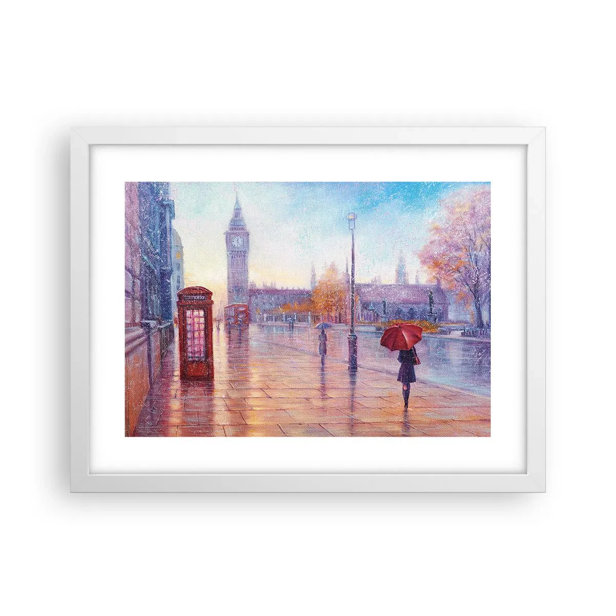 Pôster em moldura branca - Um dia de outono em Londres - 40x30 cm