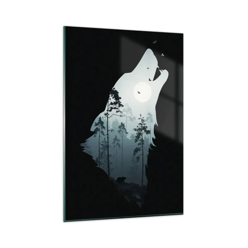 Quadro em vidro - A voz da noite da floresta - 80x120 cm