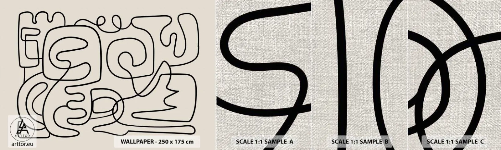 Amostra de papel de parede Premium Canvas - Na trilha - Abstração, Pedaço, Linear - 100x30 cm