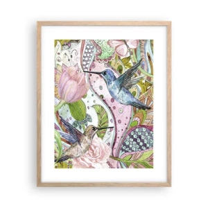 Pôster com moldura de carvalho claro - Emaranhados em trepadeiras - 40x50 cm