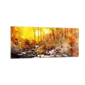 Quadro em vidro - Pedras emolduradas em ouro e platina - 100x40 cm