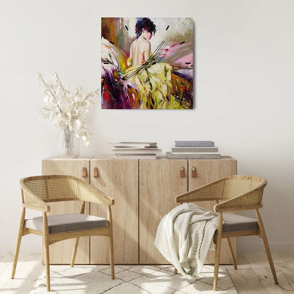 Relógio de parede - Relógio em vidro - Entre a boca e a borda do copo - 40x40 cm