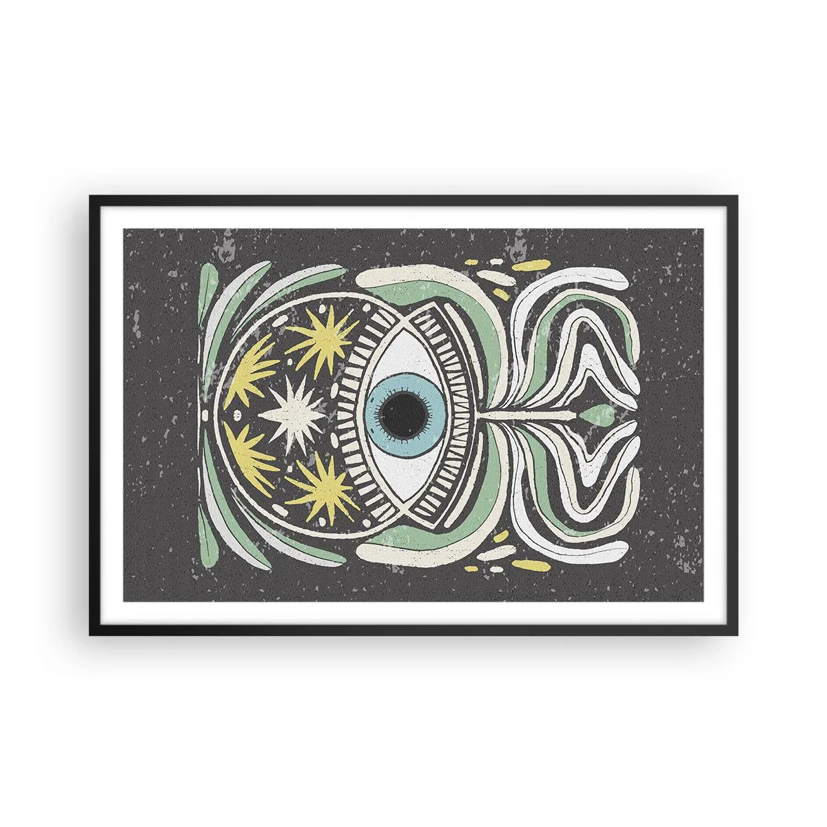 Pôster com moldura preta - Rituais tribais - 91x61 cm