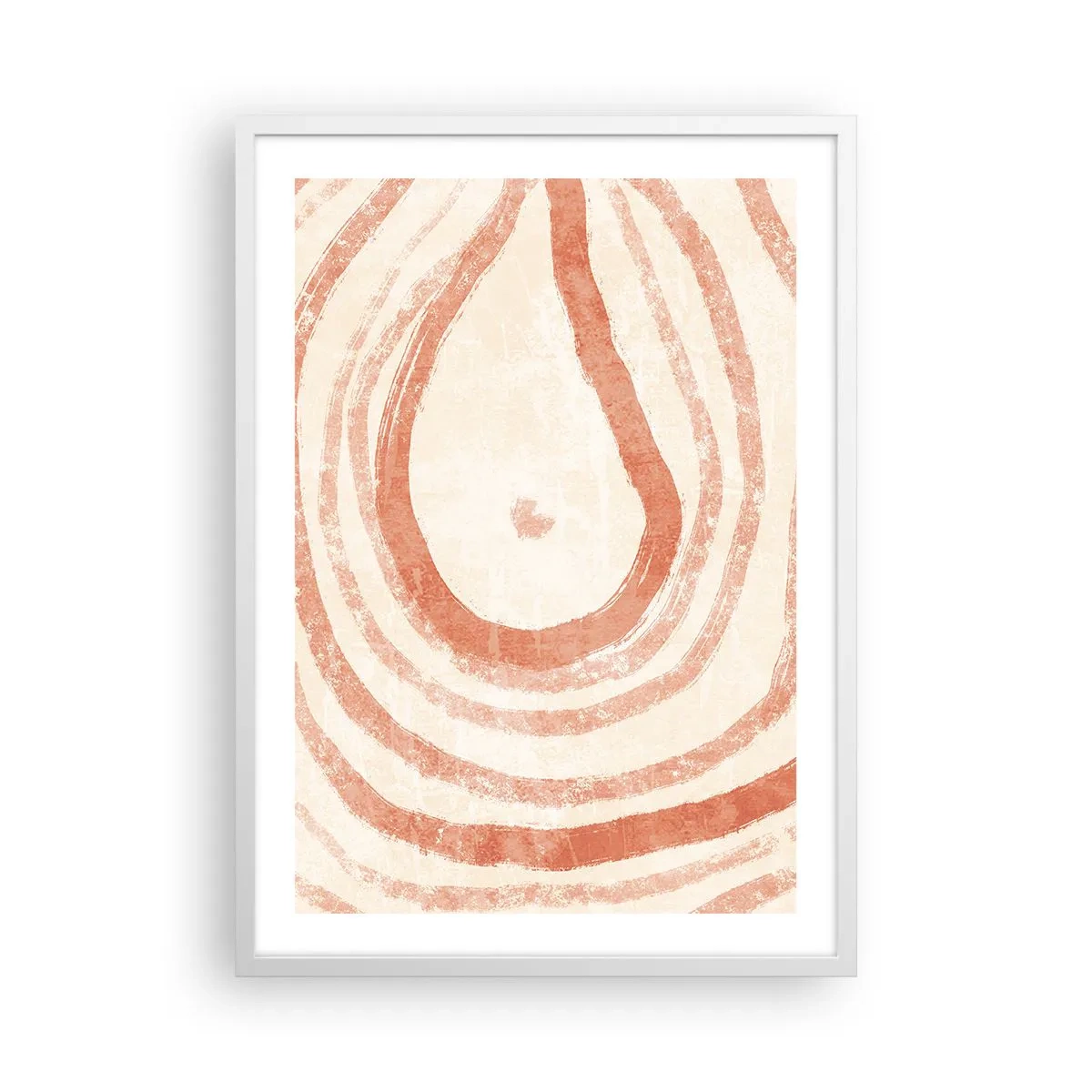 Pôster em moldura branca - Círculos de coral – composição - 50x70 cm