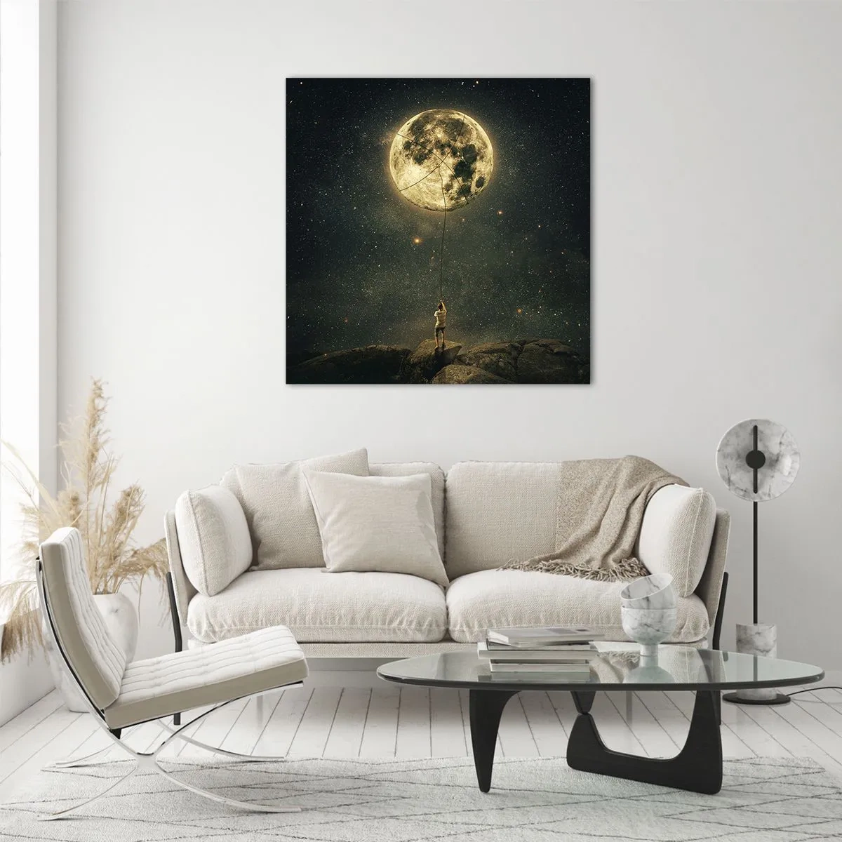 Quadro em vidro - Aquele que roubou a lua - 60x60 cm