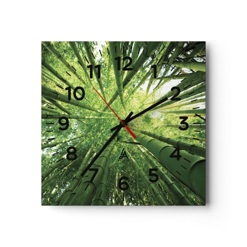 Relógio de parede - Relógio em vidro - Em um bosque de bambu - 40x40 cm