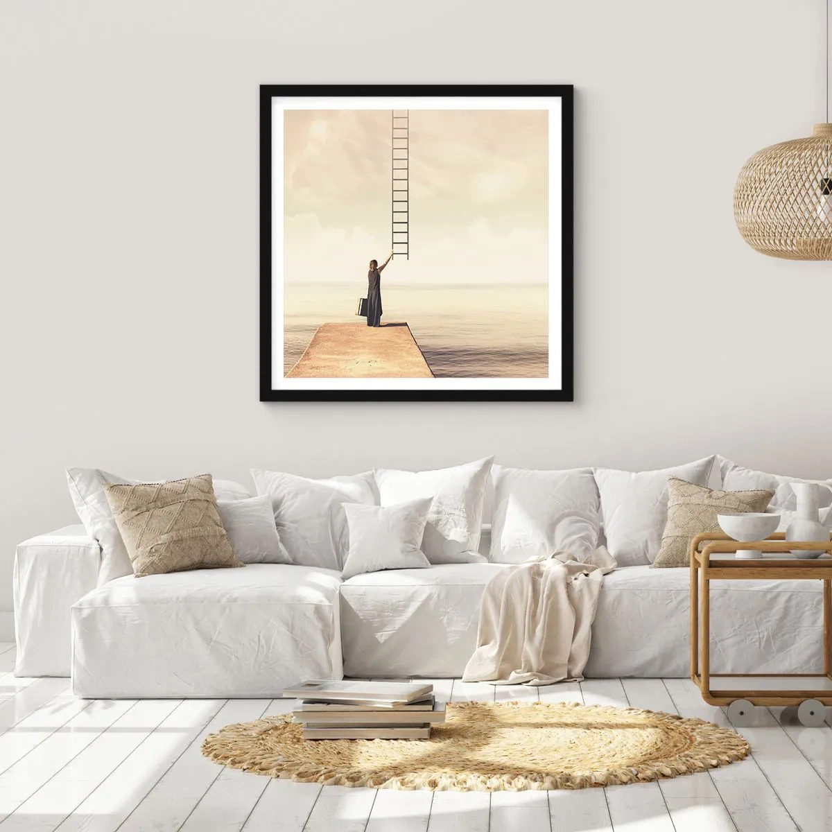 Pôster com moldura preta - Uma viagem mágica - 40x40 cm