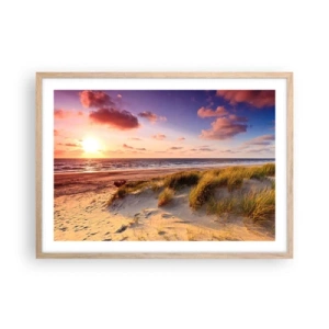 Pôster com moldura de carvalho claro - Ar com cheiro de verão - 70x50 cm