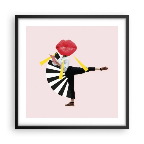 Pôster com moldura preta - Arte pop surreal - 50x50 cm