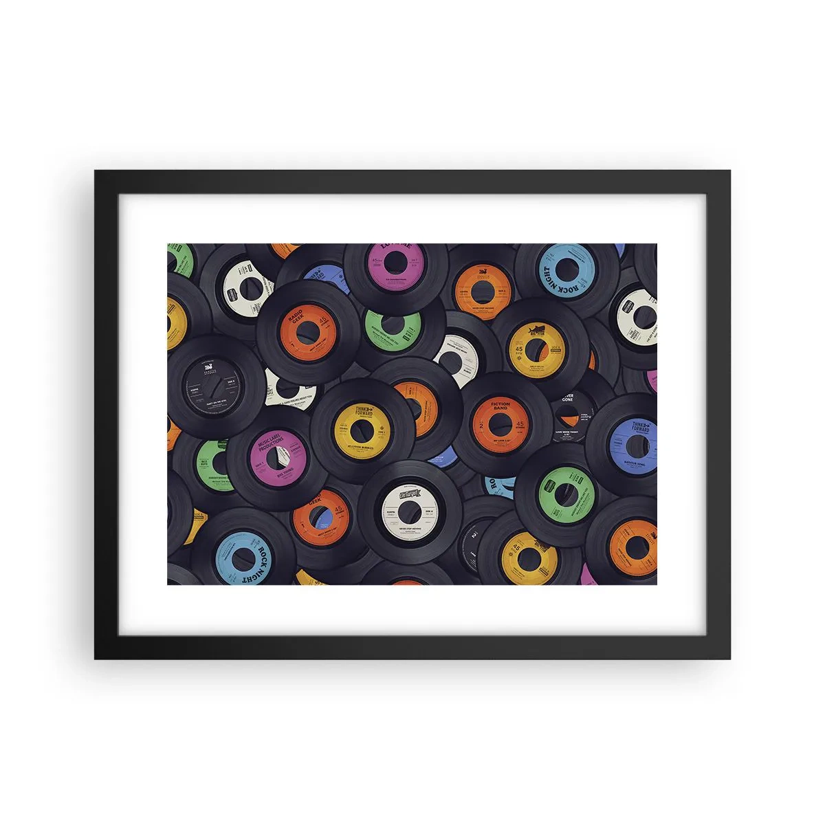 Pôster com moldura preta - Cores dos clássicos - 40x30 cm