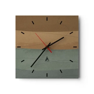 Relógio de parede - Relógio em vidro - Composição horizontal - 30x30 cm