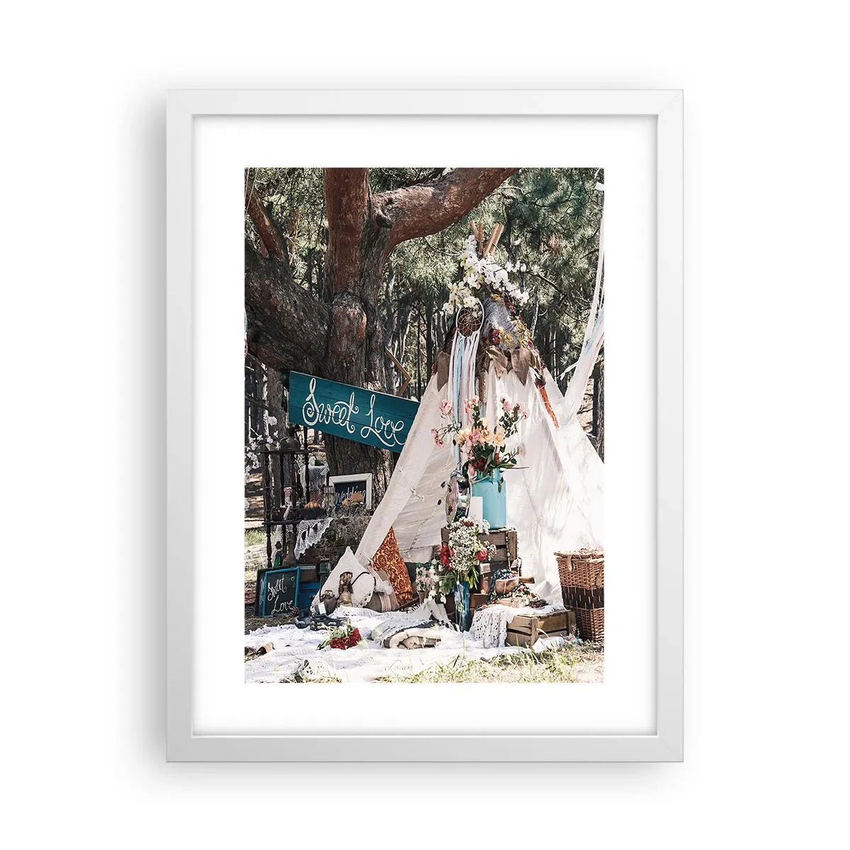 Pôster em moldura branca - Make love… - 30x40 cm