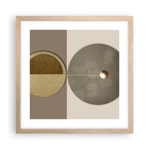 Pôster com moldura de carvalho claro - Equilíbrio perfeito - 40x40 cm
