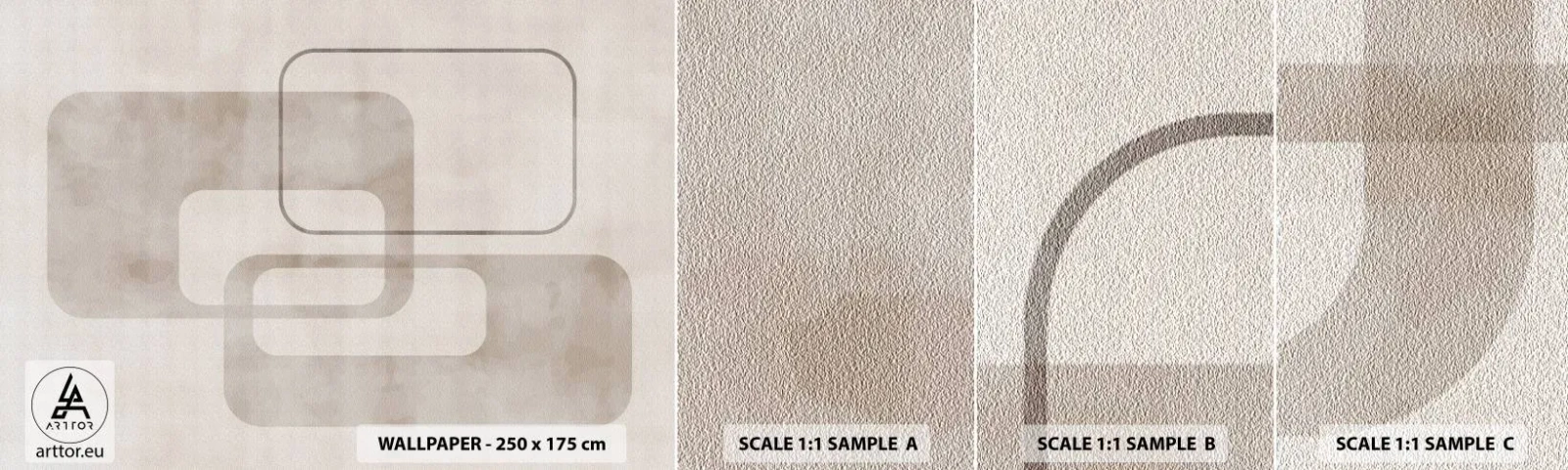 Amostra de Papel de Parede Standard Eco - Argamassa geométrica - Formas, Minimalismo, Brilhante - 100x30 cm