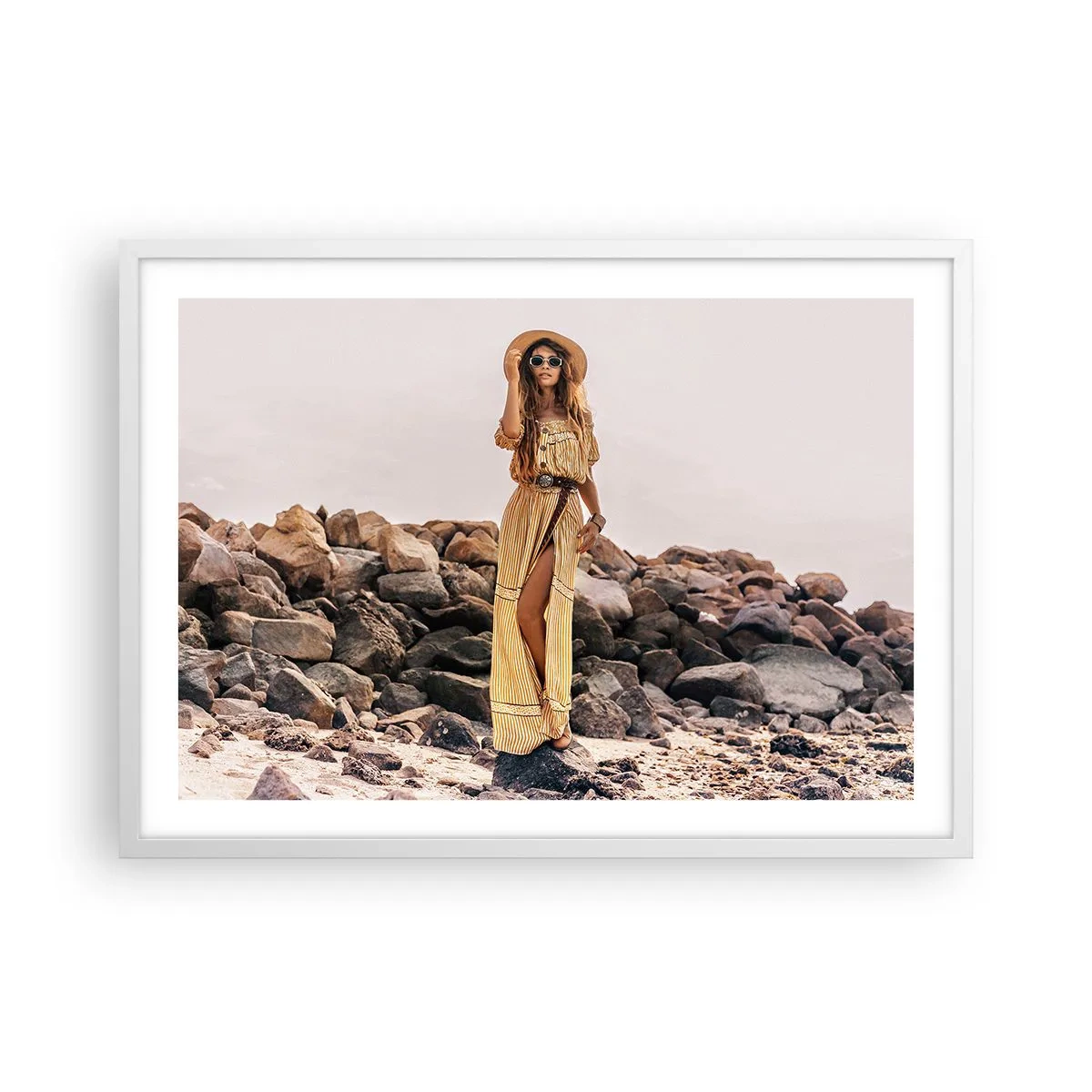 Pôster em moldura branca - A magia das pedras - 70x50 cm