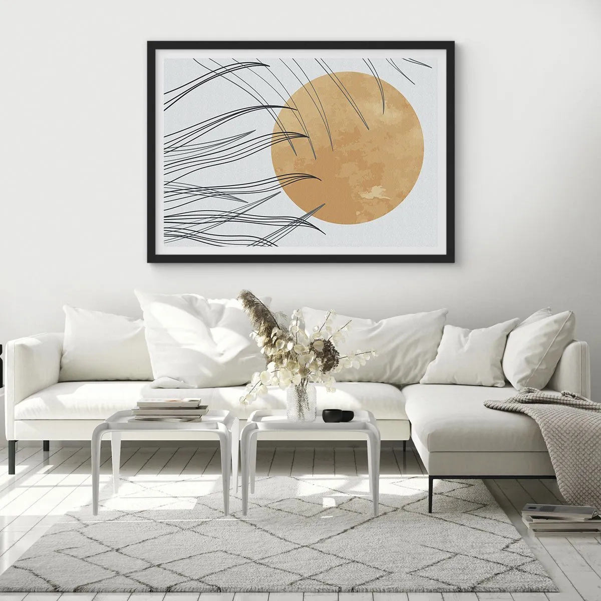 Pôster com moldura preta - Sempre em direção ao sol - 91x61 cm