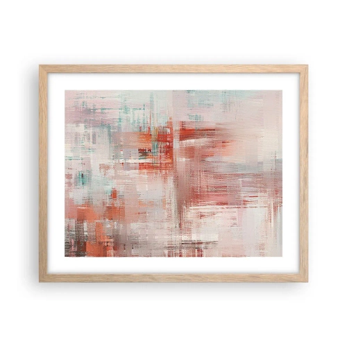 Pôster com moldura de carvalho claro - Nebuloso. Mas rosa - 50x40 cm