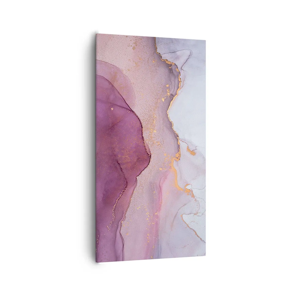 Quadro em tela - Ondas de lilás e roxo - 65x120 cm