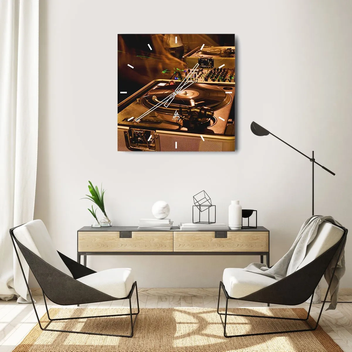 Relógio de parede - Relógio em vidro - Sente esse poder? - 40x40 cm