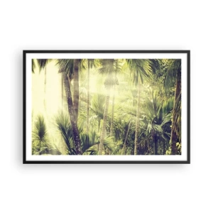 Pôster com moldura preta - No calor verde - 91x61 cm