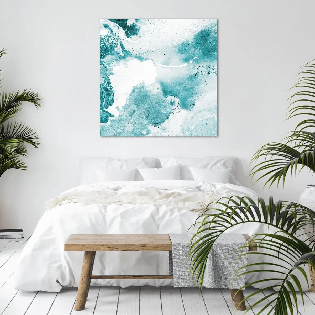 Quadro em tela - Inundado em azul - 30x30 cm