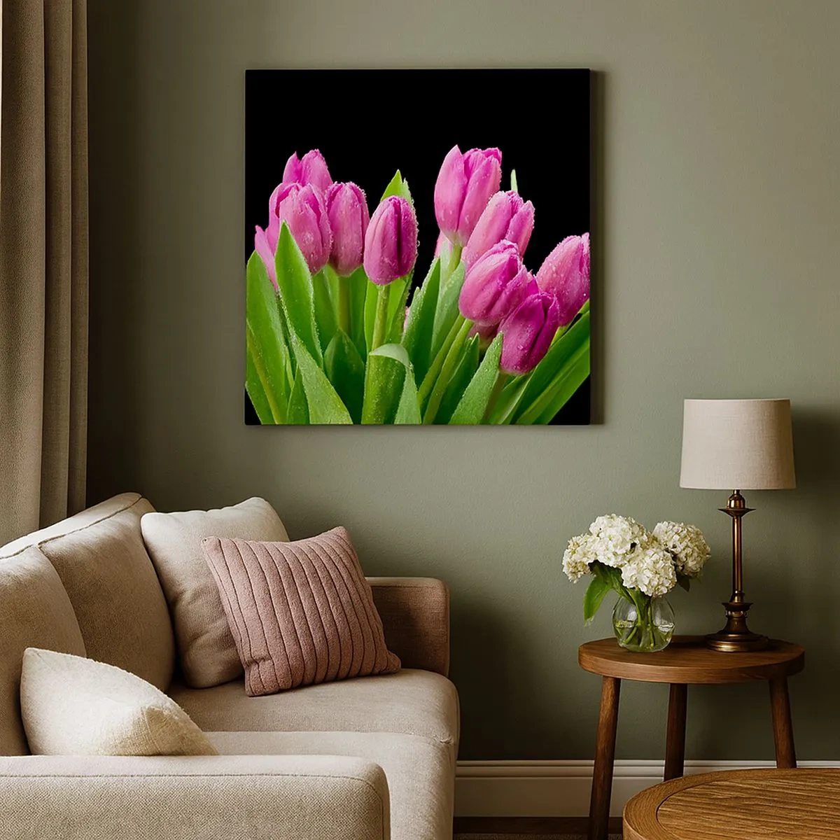 Quadro em tela - Alegria lilás da primavera - 30x30 cm