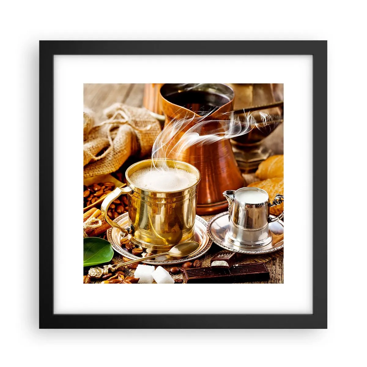 Pôster com moldura preta - Bons dias! - 30x30 cm