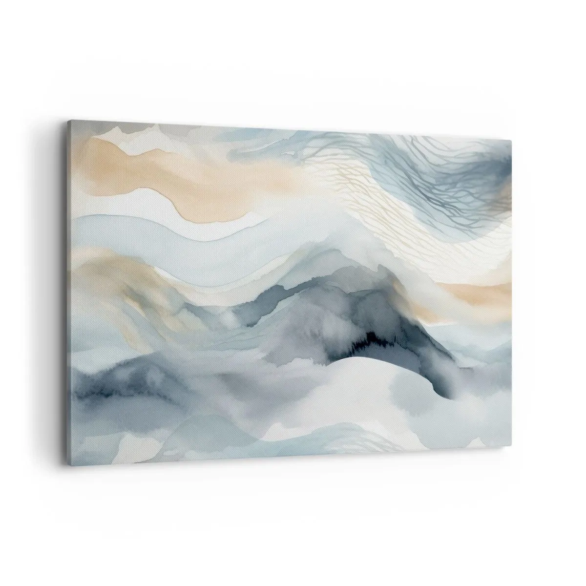 Quadro em tela - Abstração nevada e nebulosa - 100x70 cm