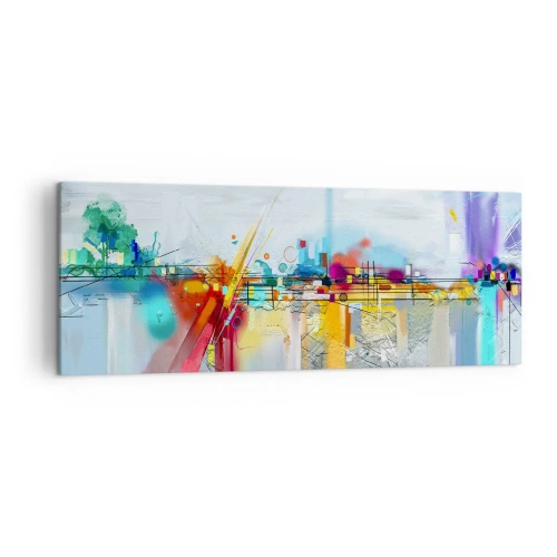 Quadro em tela - Ponte da alegria sobre o rio da vida - 140x50 cm