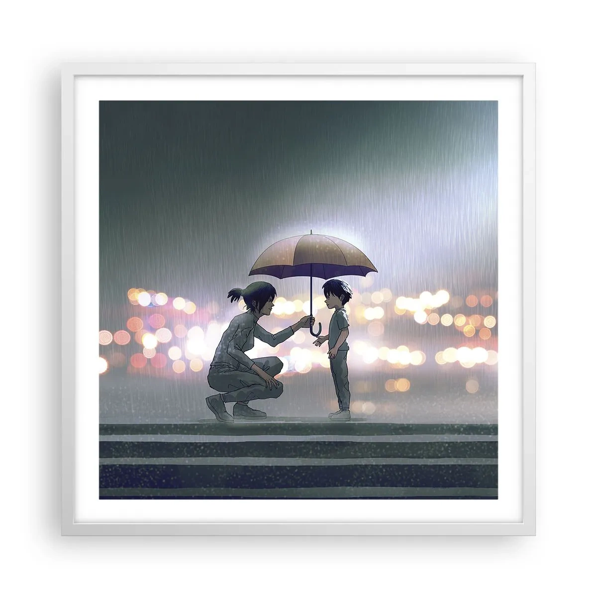 Pôster em moldura branca - Está tudo bem agora - 60x60 cm