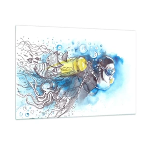 Quadro em vidro - Azul Infinito - 120x80 cm