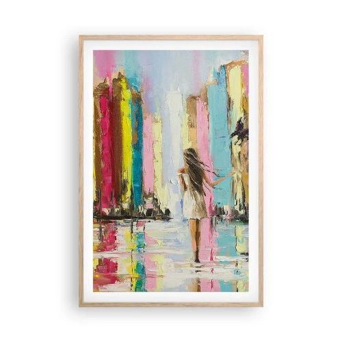 Pôster com moldura de carvalho claro - Segue-me - 61x91 cm