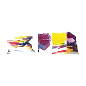 Amostra de Papel de Parede Standard Eco - Correndo pelo arco-íris - Abstração, Esporte, Corredor - 100x30 cm