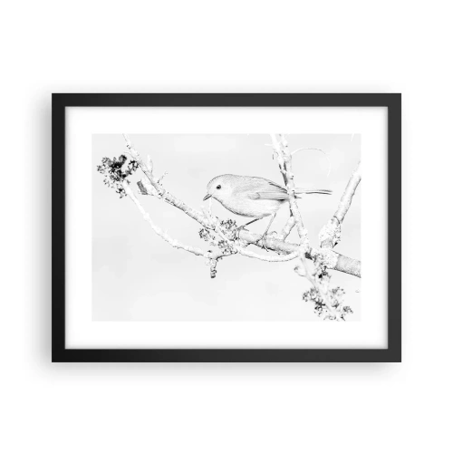 Pôster com moldura preta - Manhã de inverno - 40x30 cm