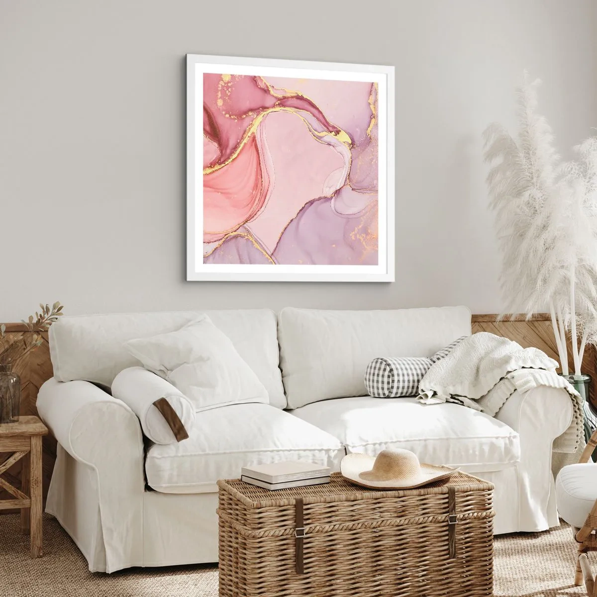 Pôster em moldura branca - Carícia das cores - 40x40 cm