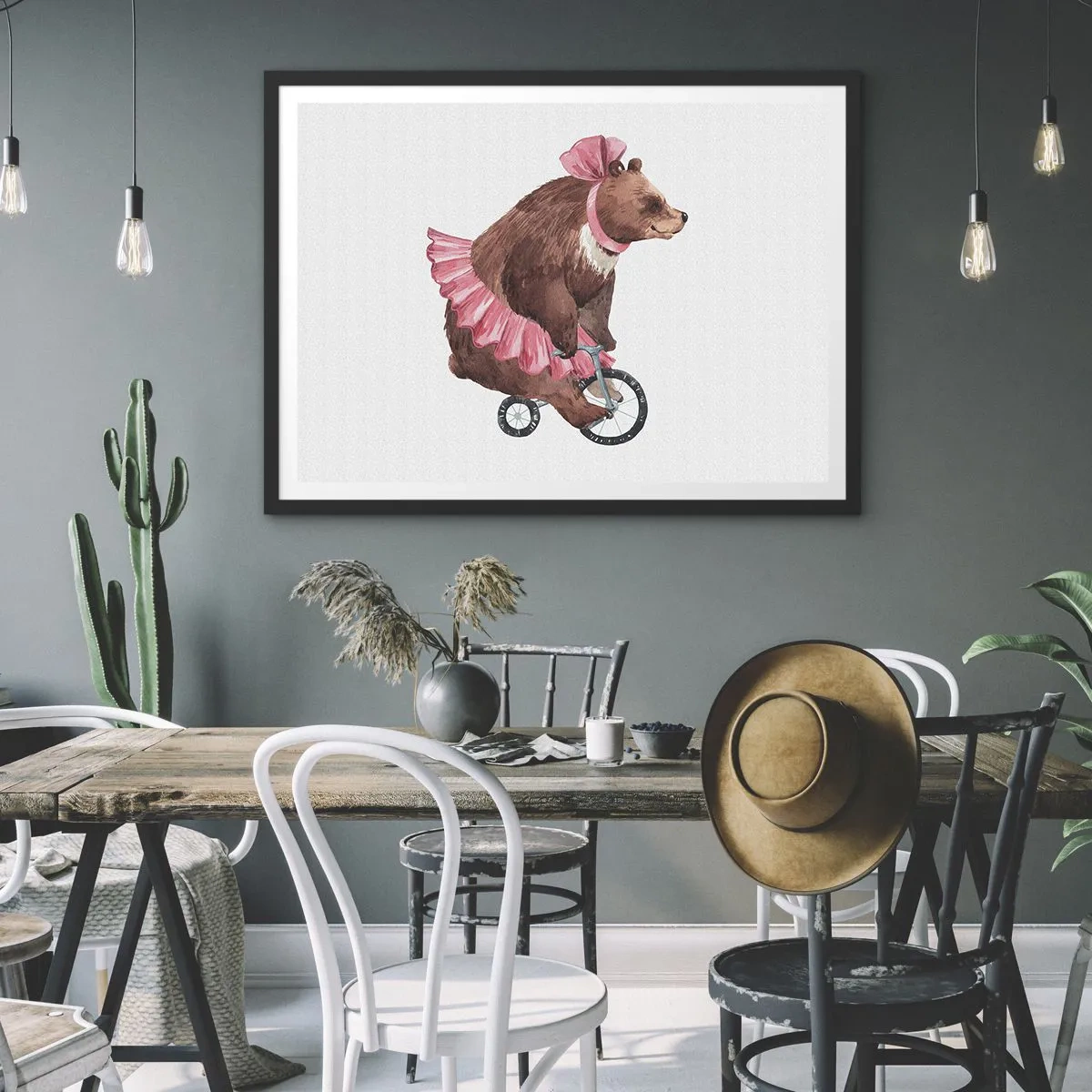 Pôster com moldura preta - Que circo! - 70x50 cm