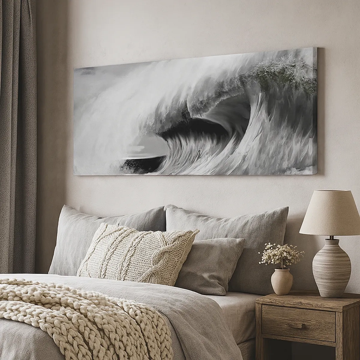 Quadro em tela - A ira do oceano - 30x30 cm