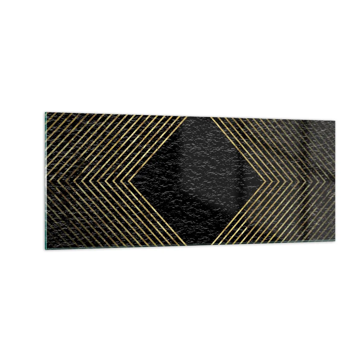 Quadro em vidro - Geometria em estilo glamoroso - 100x40 cm