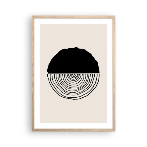 Pôster com moldura de carvalho claro - Meio a meio - 50x70 cm